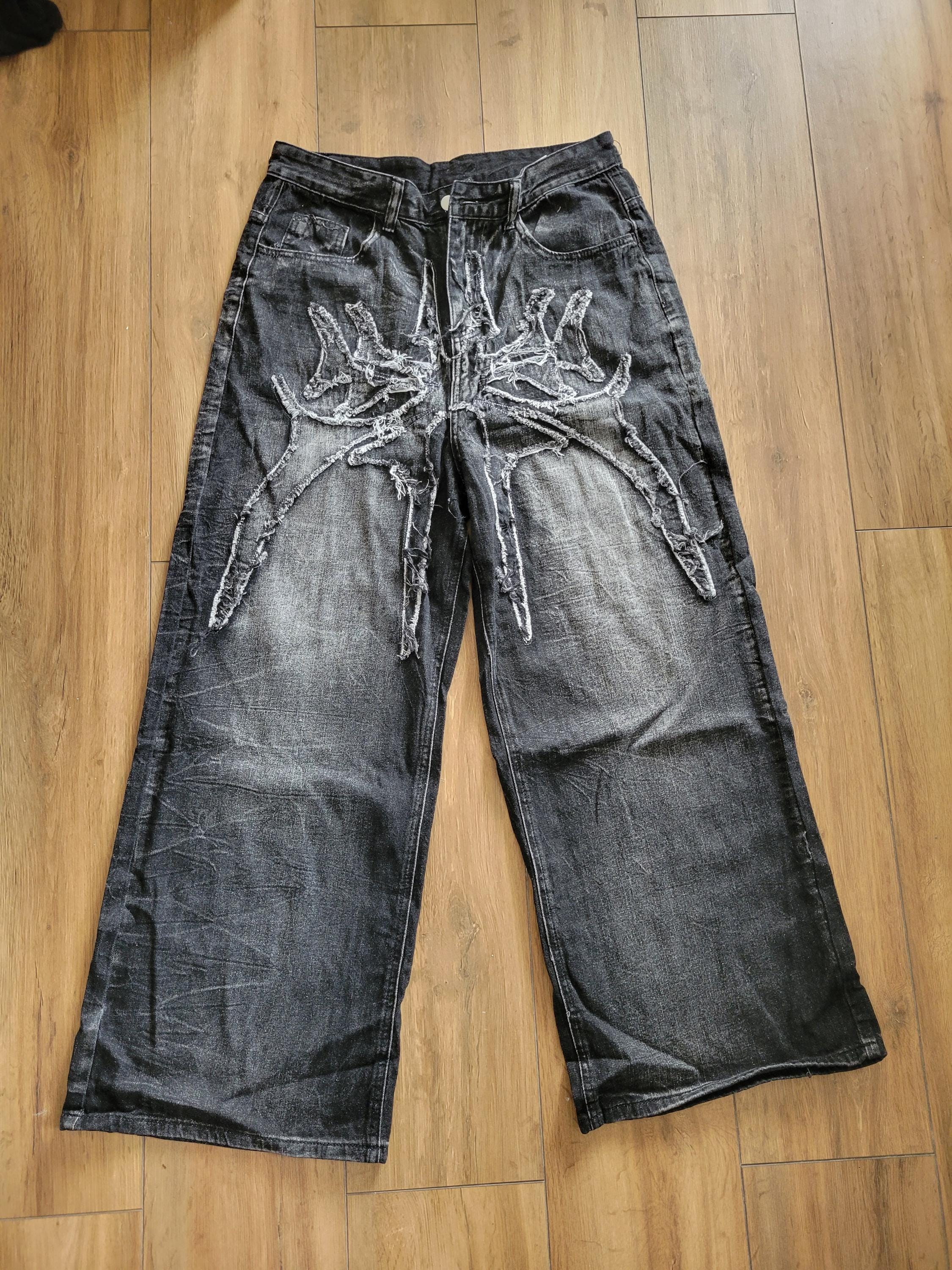 パンツ archive grunge baggy black denim pants Archive grunge baggy black denim pants