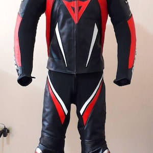 Vintage Dainese Leather Racing Suit: Custom MotoGP Style, CE Armor