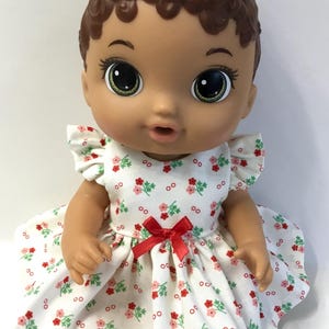 Doll Dress: Pink & Red Flowers for 11&quot; Baby Alive