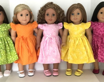 18 inch doll clothes dress for dolls like American girl spring colors