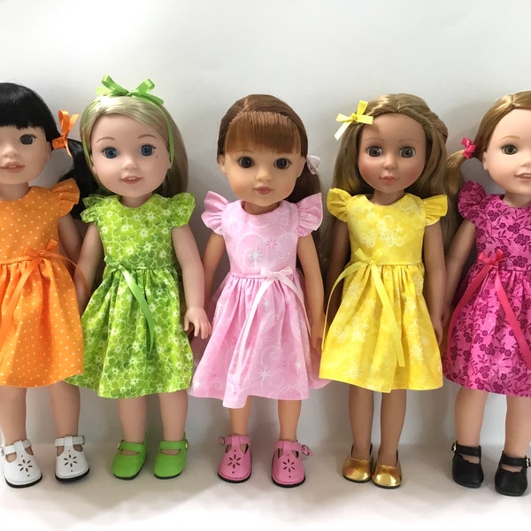 Clothes for 14.5 inch doll fits like Wellie Wisher Heart for Heart Glitter Girls Dress Summer Spring