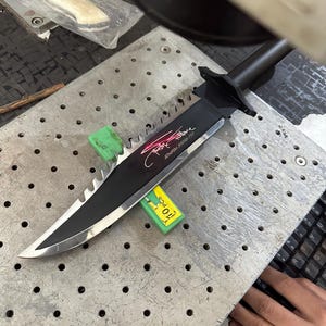 New Custom Handmade D2 Steel Standard Edit Rambo Knife Black Nylon Cord Fathers day gift, Gift for him , anniversary Gift