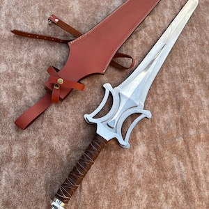 Hand Forged Long Sword Replica | Handmade Stainless Steel Fantasy Prop with Sheath
