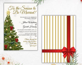 Christmas Tree Wedding Invitation | Elegant Winter Template (Editable Templett)
