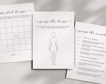 Blush Ivory Bridal Shower Games Bundle | Elegant Minimalist Design (Templett Editable, Digital Download)