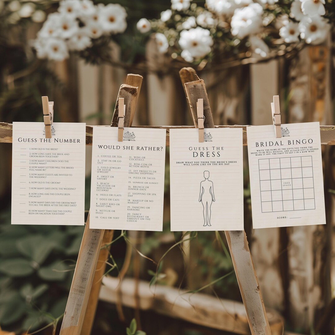 She Games Her Next Chapter Bridal Shower Games Bundle Template | Bridal Bingo ...