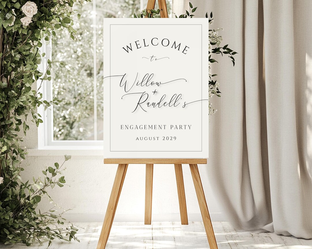 Welcome Partners. Sign Elegant Engagement Welcome Sign | Editable Template (digital Download ...