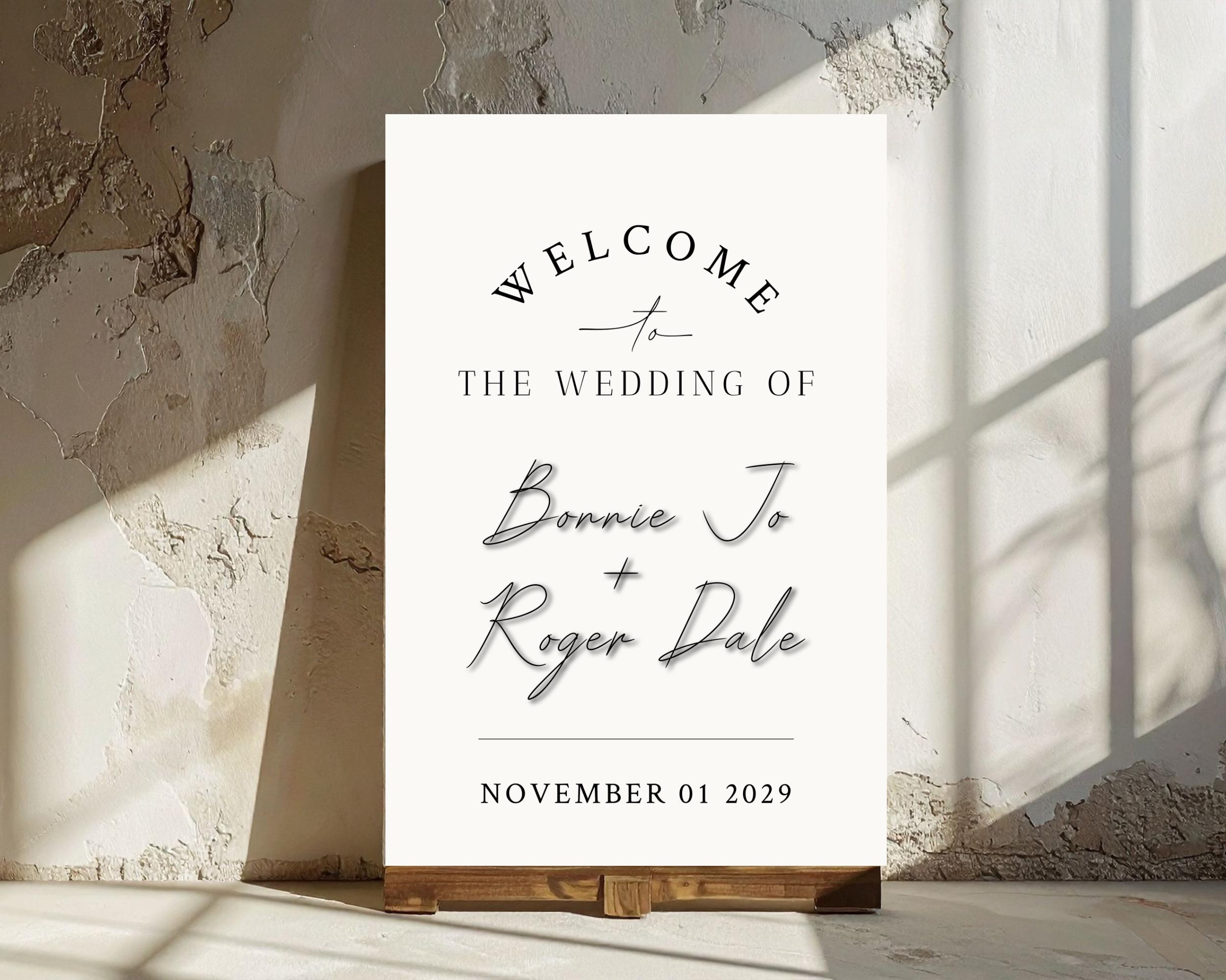 Modern Wedding Welcome Sign Template | Minimalist Neutral Design ...