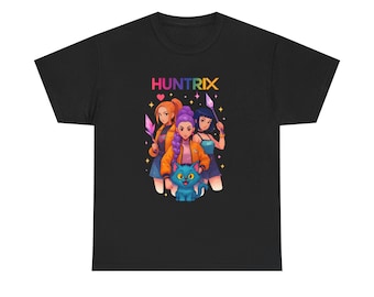 Kpop Graphic Tee - Retro Cartoon Design, Unisex Cotton Shirt