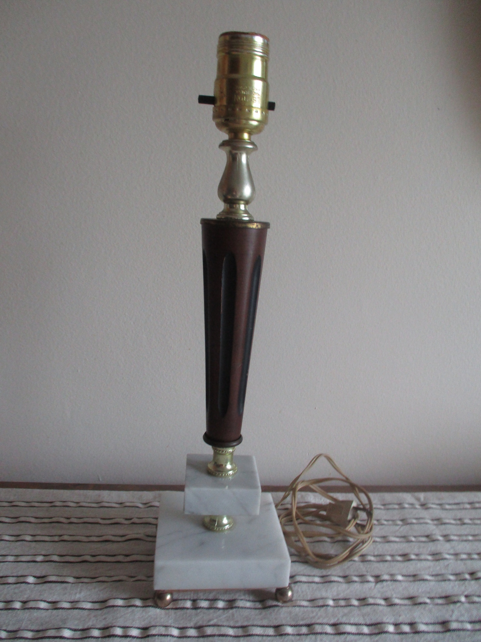 Vintage Wood Column Lamp, Mid Century Wood Lamp, Bedroom, Living Room ...