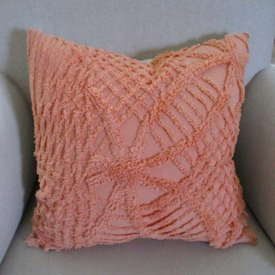 Vintage Chenille Pillow Cover Handmade Chenille Pillow Mid Etsy