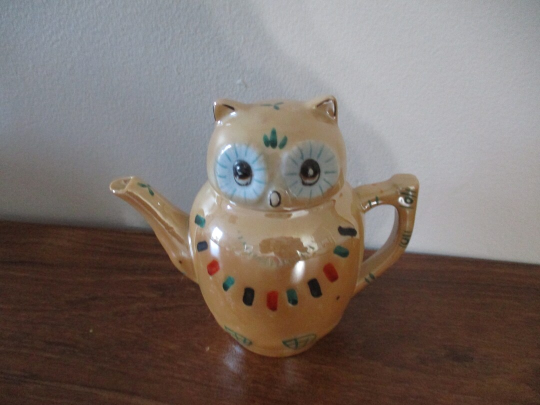 Vintage Owl Teapot 1980's Pier 1 Teapot Small Single Etsy