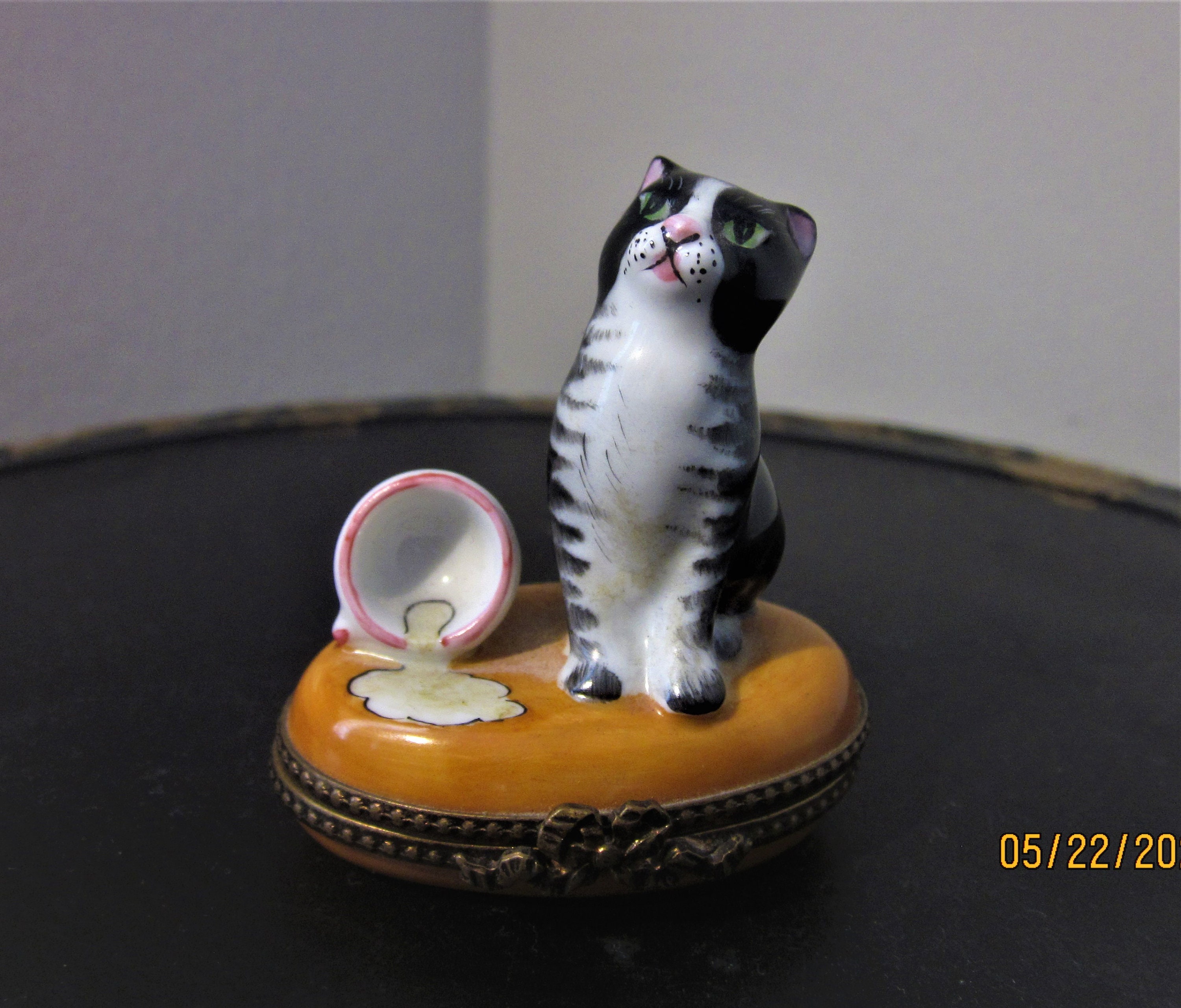 世界的に ペア Box Limoge ジュボックス 猫 アンティーク雑貨 - アンティーク雑貨