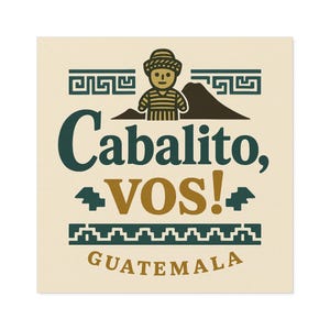 Guatemalan Cabalito Stickers, Fun Square Vinyl Stickers for Outdoors and Indoors, Unique Gifts for Travelers, Cultural Decor, Party Favors