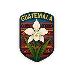 Guatemala Flower Vinyl Kiss-Cut Stickers | Laptop Decor, Travel Stickers, Gift for Nature Lovers, Eco-Friendly Art