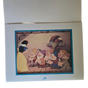 Vintage Disney Snow White & The Seven Dwarfs Lithograph