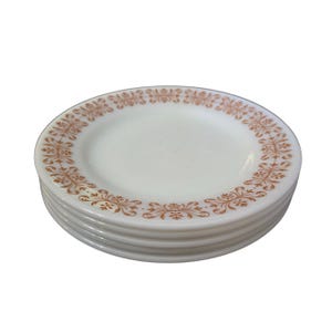 Vintage Pyrex Copper Filigree Dinner Plates, Set of 5