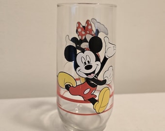 Vintage Disney's Mickey & Minnie Glass by Anchor Hocking