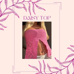 Daisy Top - Flower detail crochet top pattern