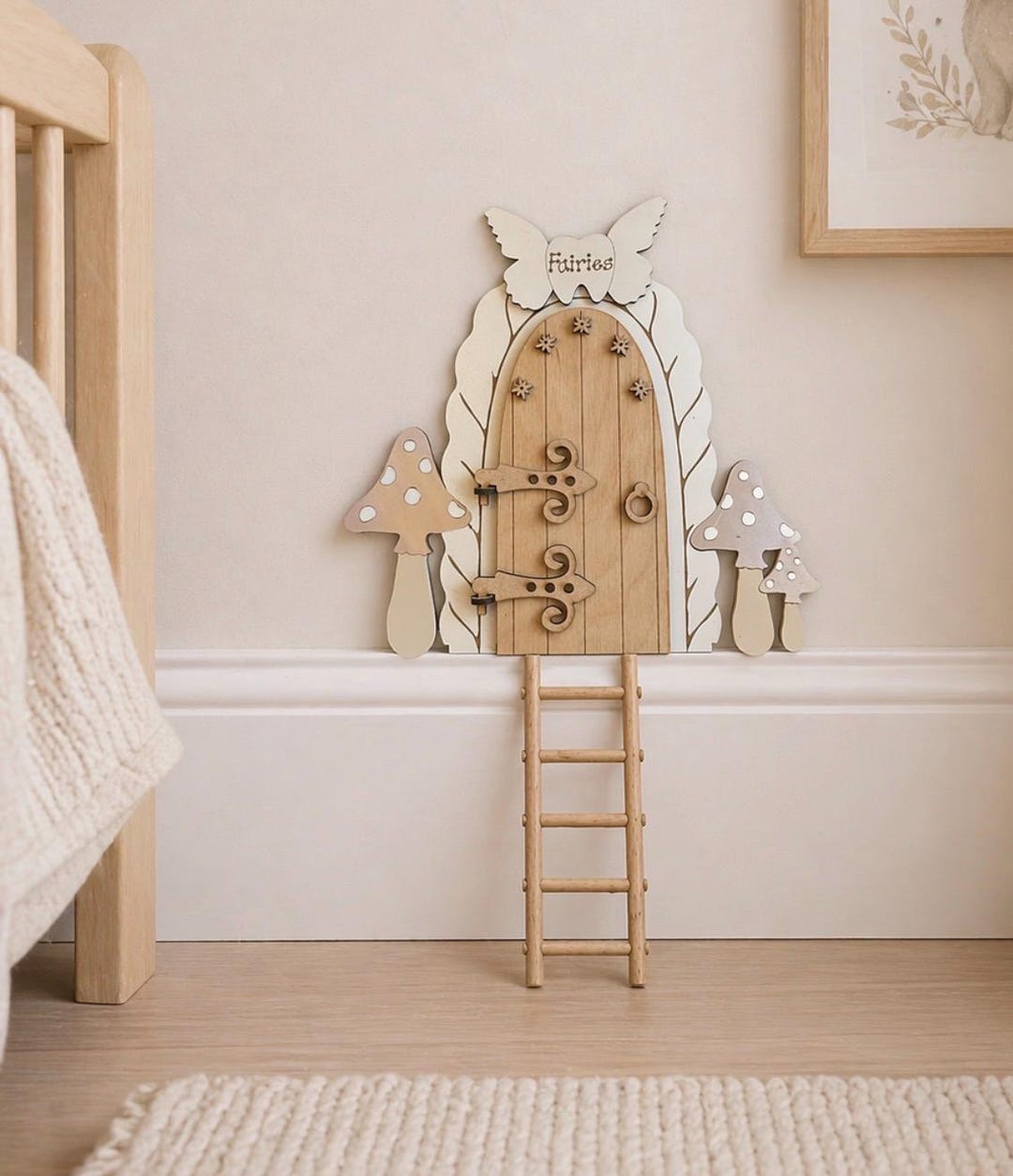 Enchanted Fairy Door Wall Decor With Ladder – Neutral Nursery ...