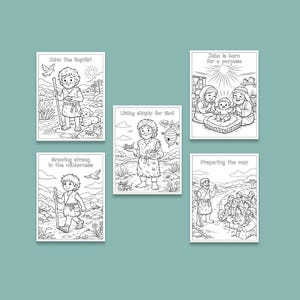 Bible Coloring Page, Sunday School Craft, Baptism Of Jesus, Homeschool Activity, St John The Baptist, Bible Story Activity, Bible Story For Kids, Kid Bible Activities, Christian Homeschool, Catholic Saint, Printable Coloring, Baptism Jesus Color, Catholic Homeschool, preparing the way, john the baptist in prison, the works of John the Baptist, Preaching, discipleship, locusts and wild honey, baptizing in the river, the gospel of john