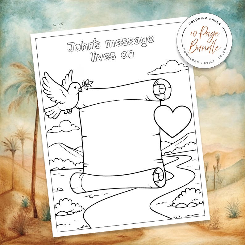 Bible Coloring Page, Sunday School Craft, Baptism Of Jesus, Homeschool Activity, St John The Baptist, Bible Story Activity, Bible Story For Kids, Kid Bible Activities, Christian Homeschool, Catholic Saint, Printable Coloring, Baptism Jesus Color, Catholic Homeschool, preparing the way, john the baptist in prison, the works of John the Baptist, Preaching, discipleship, locusts and wild honey, baptizing in the river, the gospel of john