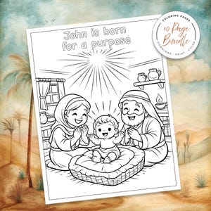 Bible Coloring Page, Sunday School Craft, Baptism Of Jesus, Homeschool Activity, St John The Baptist, Bible Story Activity, Bible Story For Kids, Kid Bible Activities, Christian Homeschool, Catholic Saint, Printable Coloring, Baptism Jesus Color, Catholic Homeschool, preparing the way, john the baptist in prison, the works of John the Baptist, Preaching, discipleship, locusts and wild honey, baptizing in the river, the gospel of john