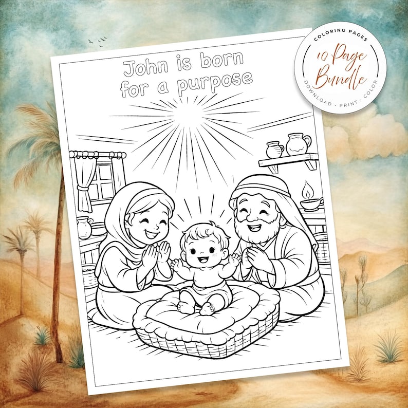 Bible Coloring Page, Sunday School Craft, Baptism Of Jesus, Homeschool Activity, St John The Baptist, Bible Story Activity, Bible Story For Kids, Kid Bible Activities, Christian Homeschool, Catholic Saint, Printable Coloring, Baptism Jesus Color, Catholic Homeschool, preparing the way, john the baptist in prison, the works of John the Baptist, Preaching, discipleship, locusts and wild honey, baptizing in the river, the gospel of john
