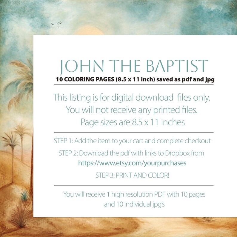 Bible Coloring Page, Sunday School Craft, Baptism Of Jesus, Homeschool Activity, St John The Baptist, Bible Story Activity, Bible Story For Kids, Kid Bible Activities, Christian Homeschool, Catholic Saint, Printable Coloring, Baptism Jesus Color, Catholic Homeschool, preparing the way, john the baptist in prison, the works of John the Baptist, Preaching, discipleship, locusts and wild honey, baptizing in the river, the gospel of john