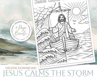 Jesus Calms The Storm Coloring Pages | Sunday School Activity (Digital Download)