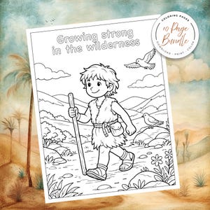 Bible Coloring Page, Sunday School Craft, Baptism Of Jesus, Homeschool Activity, St John The Baptist, Bible Story Activity, Bible Story For Kids, Kid Bible Activities, Christian Homeschool, Catholic Saint, Printable Coloring, Baptism Jesus Color, Catholic Homeschool, preparing the way, john the baptist in prison, the works of John the Baptist, Preaching, discipleship, locusts and wild honey, baptizing in the river, the gospel of john