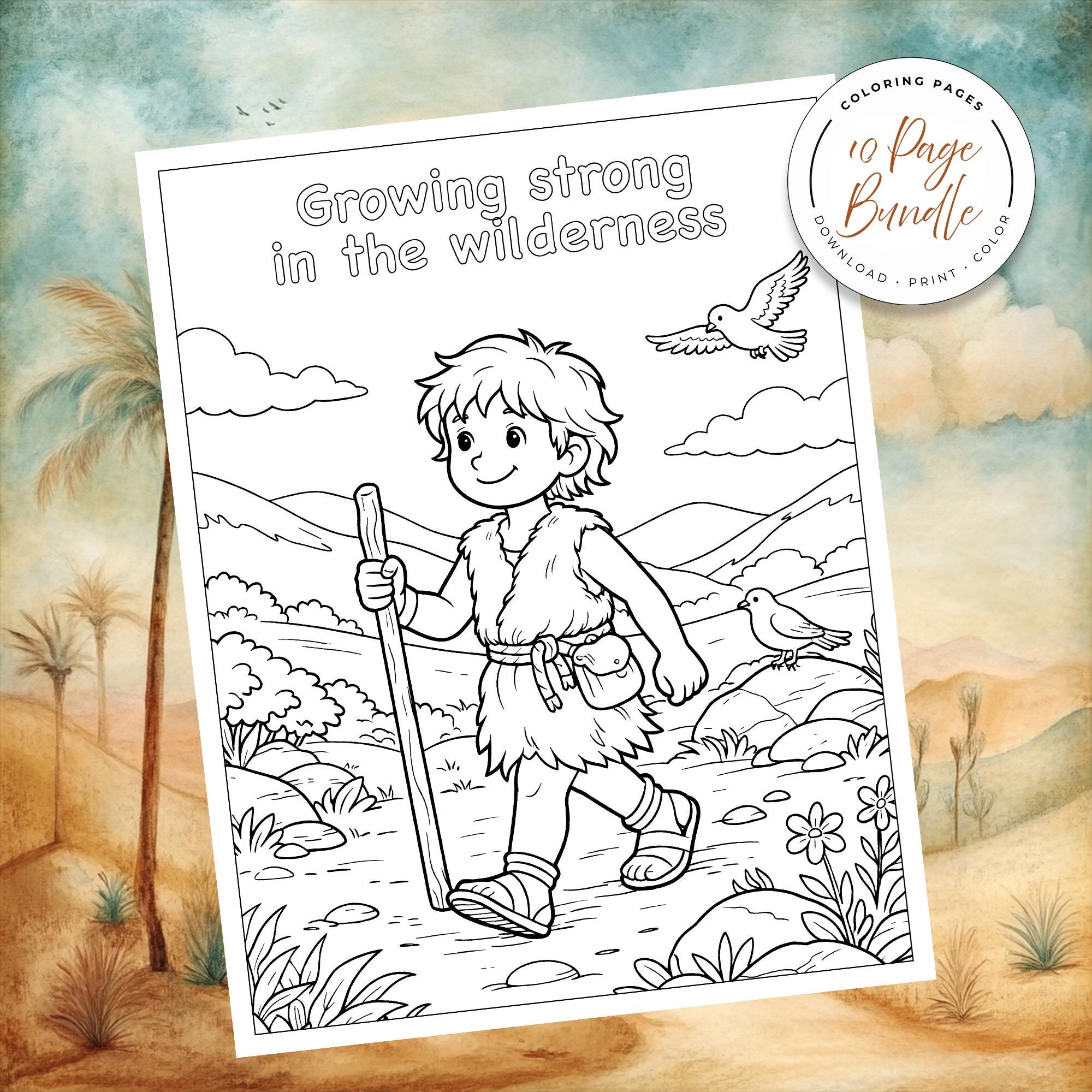 John the Baptist Coloring Page, Christian Kids Activity, Printable ...