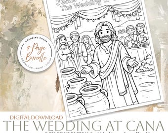 Wedding at Cana Coloring Pages | Bible Story Activity (Digital Download)