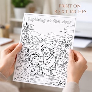 Bible Coloring Page, Sunday School Craft, Baptism Of Jesus, Homeschool Activity, St John The Baptist, Bible Story Activity, Bible Story For Kids, Kid Bible Activities, Christian Homeschool, Catholic Saint, Printable Coloring, Baptism Jesus Color, Catholic Homeschool, preparing the way, john the baptist in prison, the works of John the Baptist, Preaching, discipleship, locusts and wild honey, baptizing in the river, the gospel of john