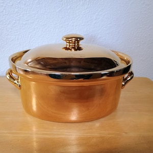 Vintage Hall Golden Glo Gold 2 Quart French Casserole Dish With Lid