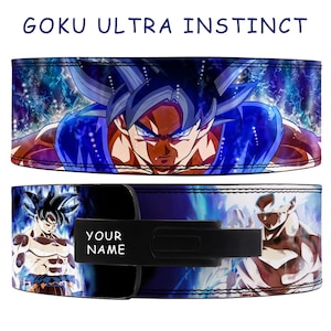 Goku Anime Leather Lever Belt: Custom Powerlifting Gym Belt