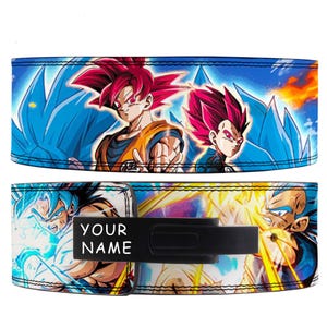 Goku Anime Leather Lever Belt: Custom Powerlifting Gym Belt