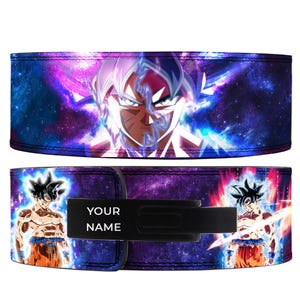 Goku Anime Leather Lever Belt: Custom Powerlifting Gym Belt