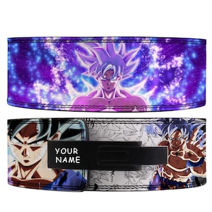 Goku Anime Leather Lever Belt: Custom Powerlifting Gym Belt