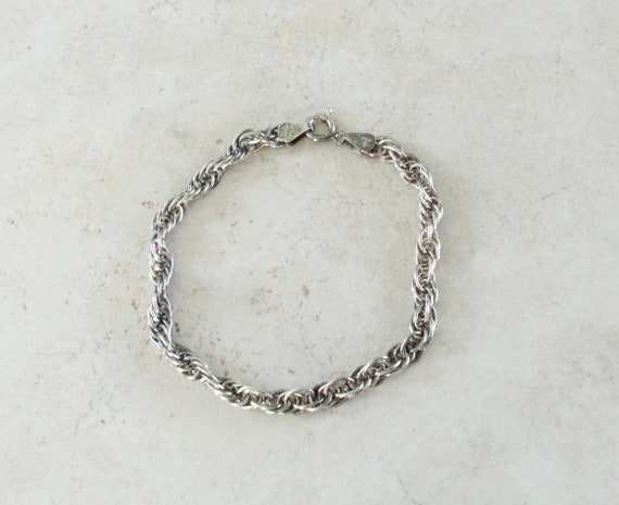 Loose Rope Chain Bracelet Sterling Silver Milor I… - image 1