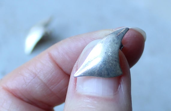 Sterling Silver Triangular Earrings Sail Shape Li… - image 2