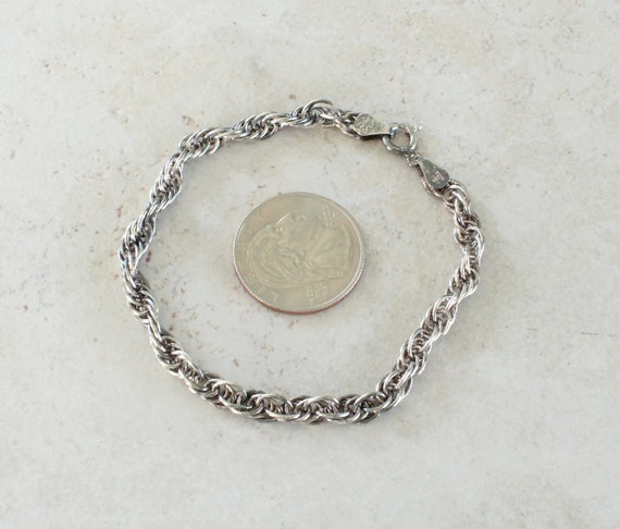 Loose Rope Chain Bracelet Sterling Silver Milor I… - image 4