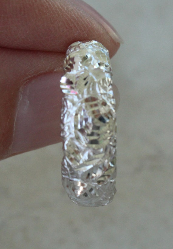 Sterling Silver Hoops Hoop Earrings Diamond Cut R… - image 2