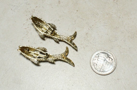 Rhinestone Koi Fish Scatter Pins Set of Two Gold … - image 5