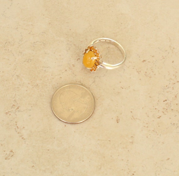 Yellow Nephrite Jade Gemstone Ring Floral Shape O… - image 8