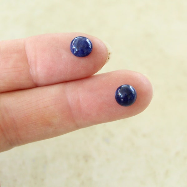 Sodalite Cabochons 2mm Round Two Pieces Jewelry Making Supplies