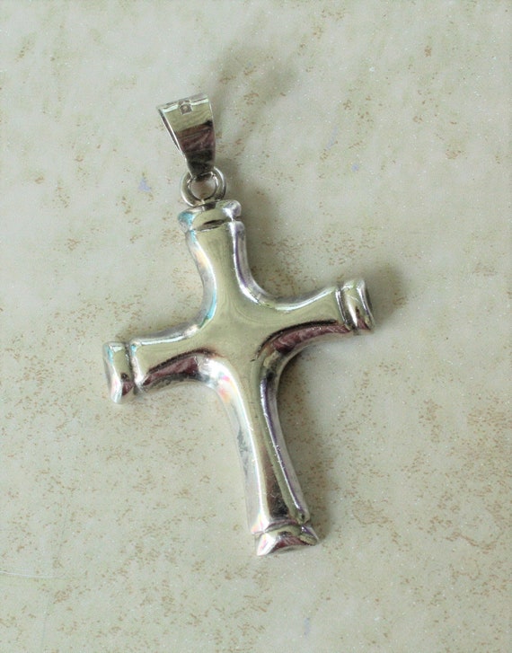 Sterling Silver Cross Pendant Large Solid Mexico U