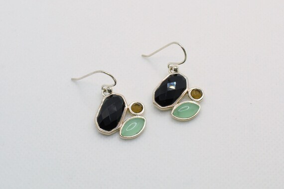 Barse Gemstone Earrings - Prehnite , Smoky Quartz… - image 2