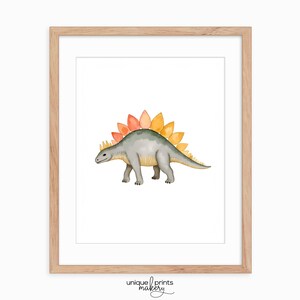 Printable Dinosaur Wall Art - Stegosaurus Watercolor, Kids Room Decor, Dinosaur Nursery Art, Cute Prehistoric Animal Printable 307