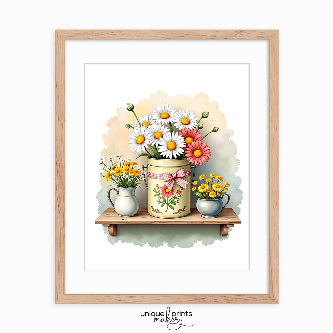 Vintage Floral Printable Wall Art - Rustic Cottagecore Decor ...